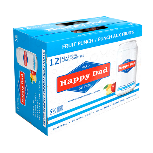 HAPPY DAD HARD SELTZER FRUIT PUNCH 12 CANS