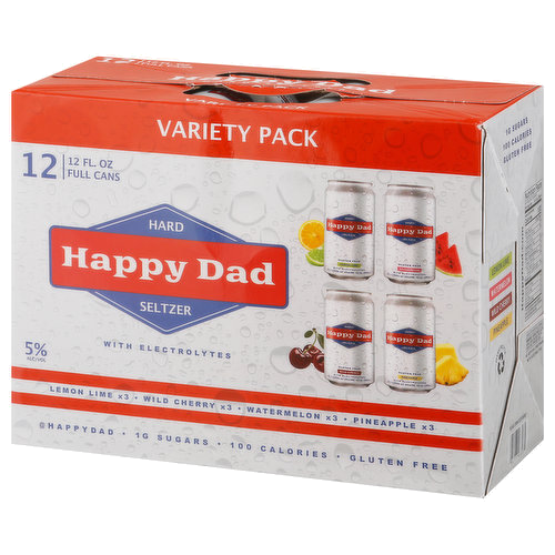 HAPPY DAD HARD SELTZER VARIETY 12 CANS